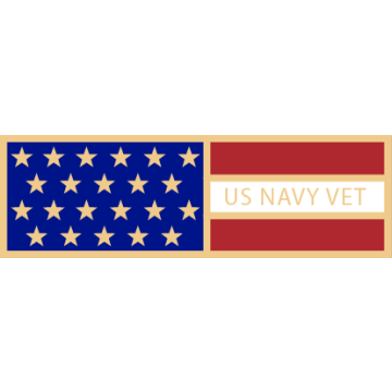 Smith & Warren SAB3_67 US Navy Veteran American Flag Service Award Bar (1-3/8" x 3/8")