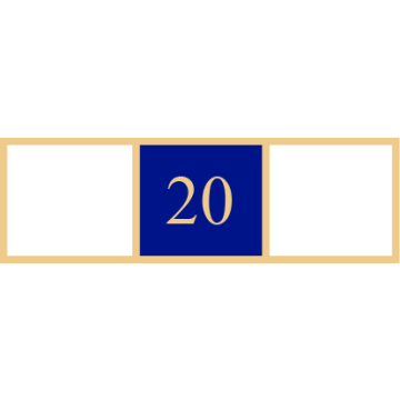 Smith & Warren SAB3_78 Three Section 20 Years of Service Award Bar (1-3/8" x 3/8")