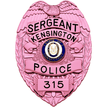 Smith & Warren SB1902_PI Breast Cancer Awareness Eagle Top Badge (3-3/8" x 2-3/8")