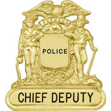 Smith & Warren SH300 Wisconsin Coat of Arms Hat Badge with Engraving (2-3/4" x 2-1/2")