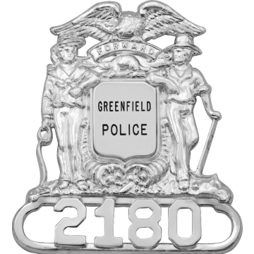 Smith & Warren SH301_2 Wisconsin Coat of Arms Hat Badge w/ Applied Numbers (2-3/4" x 2-1/2")