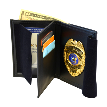 Smith & Warren BC119-A Dress Leather Double ID Bi-Fold Wallet w/ 3 CC Slots